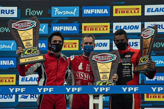 Fortunato vencedor junto a Agüero (2°) y Herrera (3°)